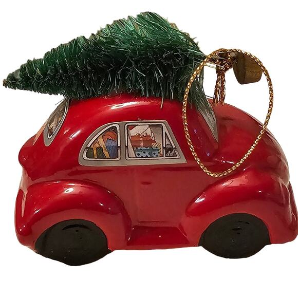 Vintage Giftco Santa’s Volkswagen w Tree Hanging Christmas Ornament (Gg203) - Picture 2 of 10